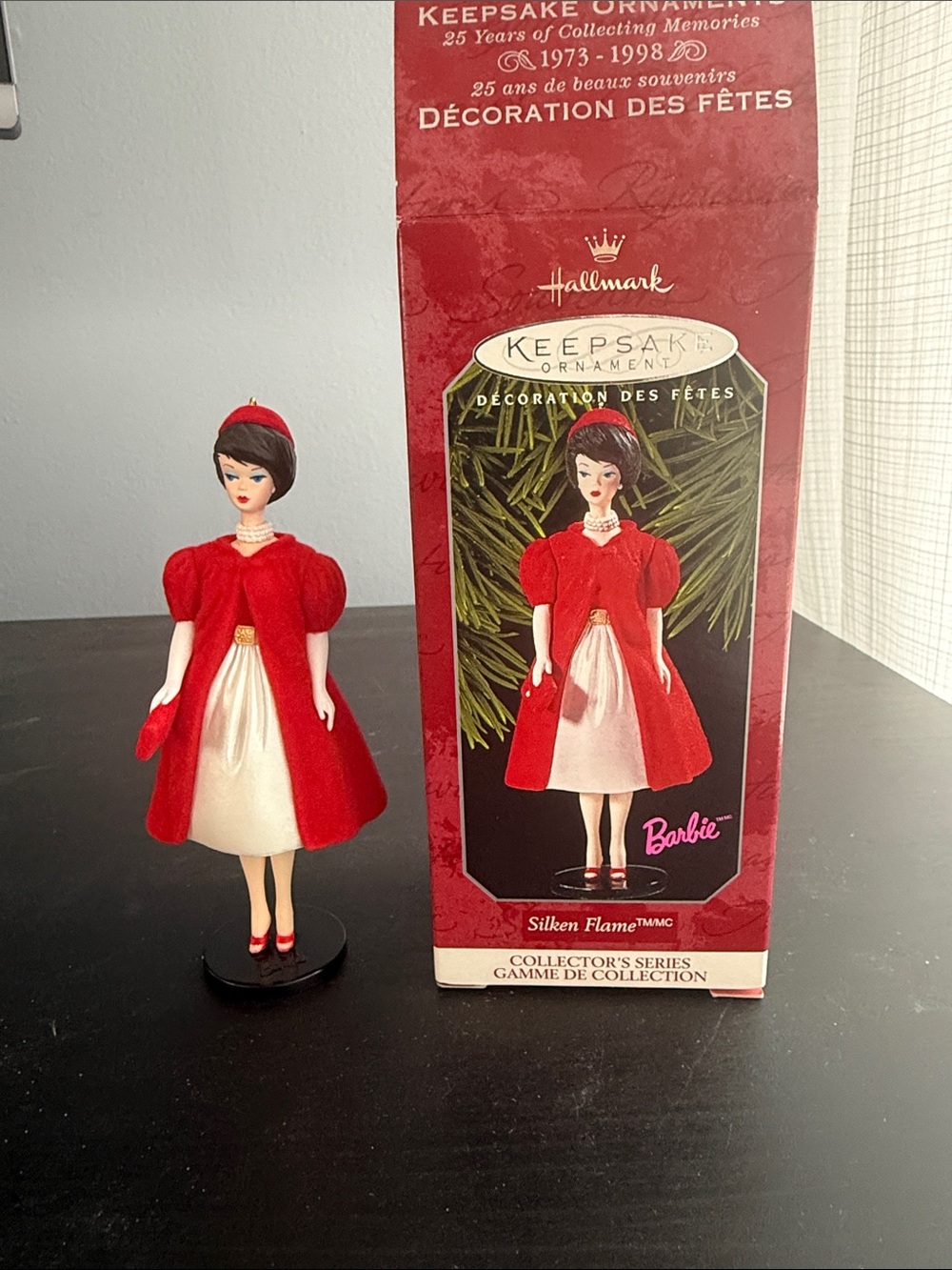 Hallmark Barbie Ornament in Red and Cream Holiday Ensemble